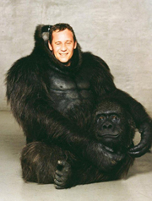 Animal movement expert Peter Elliott as a gorilla.